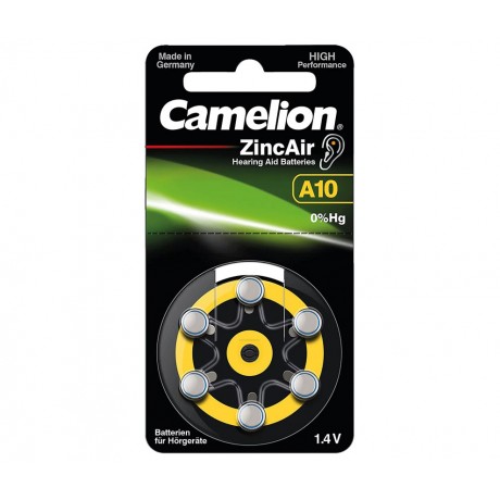 Pila para audífono A10, PR10 de Camelion