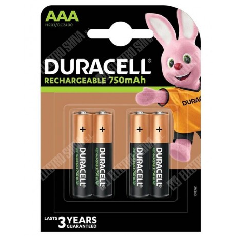 Pila Recargable HR-03 AAA-DC2400 750mAh de Duracell