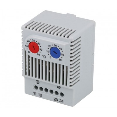 Termostato de temperatura doble NA y NC para carril DIN - TER017