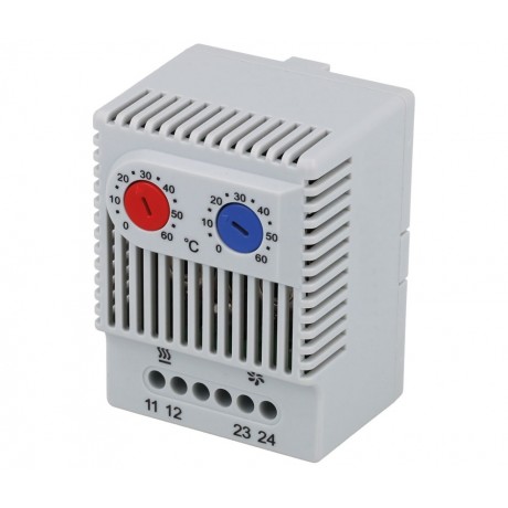 Termostato de temperatura doble NA y NC para carril DIN - TER017