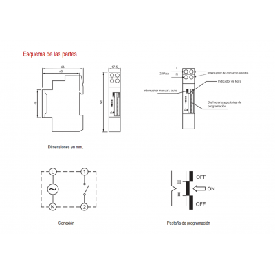 MEL403 - Programador analógico diario para carril DIN