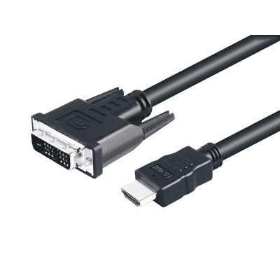 Conexión HDMI 19 pines macho - DVI-D 18+1 pines macho 0.5m de Nimo - WIR407