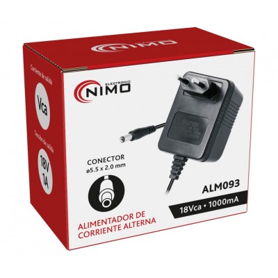Alimentador Corriente Alterna 18Vca/1000mA 220Vca - ALM093