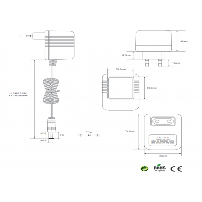 Alimentador Corriente Alterna 18Vca/1000mA 220Vca - ALM093
