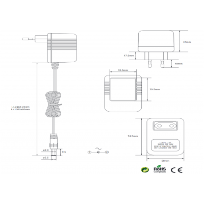 Alimentador Corriente Alterna 24Vca/1000mA 220Vca - ALM096