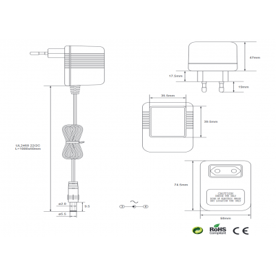 Alimentador Corriente Alterna 16Vca/1000mA 220Vca ALM091