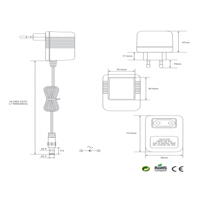 Alimentador corriente alterna 12Vca/1000mA 220Vca - ALM087