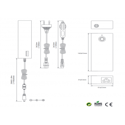 Alimentador manual 110-240Vca/12Vcc, salida 15-24Vcc 90W - ALM268
