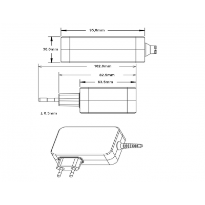 Alimentador automático regulable 5..20V/90W, salida USB-C PD - ALM297