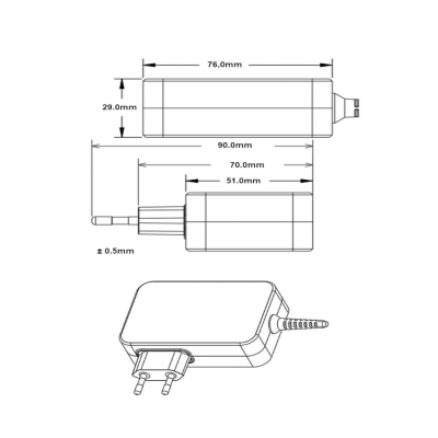 Alimentador automático regulable 5..20V/65W, salida USB-C PD - ALM296