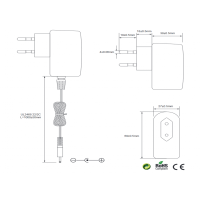 Alimentador Electrónico Universal 5VCC/2.0A - ALM175
