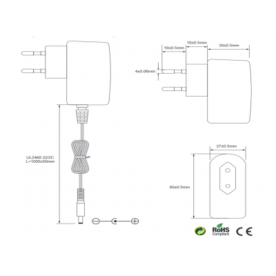 Alimentador Electrónico Universal 7.5VCC/1.0A - ALM176