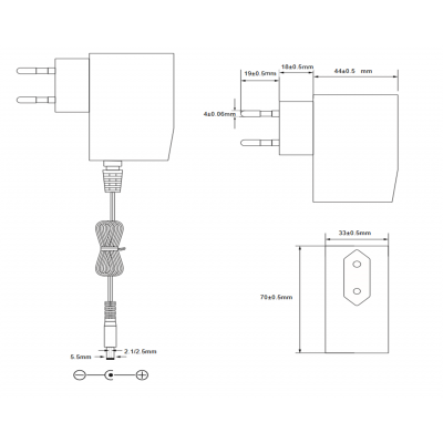 Alimentador 9VCC/2.0A Electrónico Universal - ALM077