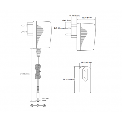 Alimentador 12VCC/2,0A Electrónico Universal - ALM046