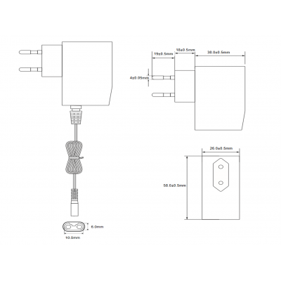 Alimentador para Afeitadoras y Cortapelos 15VCC/360mA - ALM145