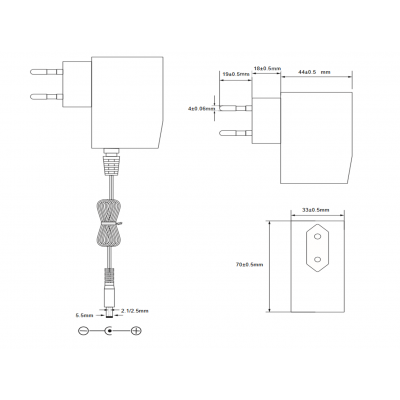 Alimentador 15VCC/1.0A Electrónico Universal - ALM057