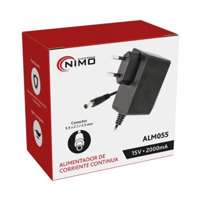 Alimentador 15VCC/2.0A Electrónico Universal - ALM055
