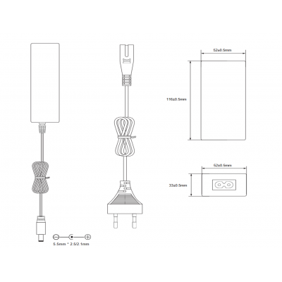 Alimentador 15VCC/4.0A Electrónico Universal - ALM056