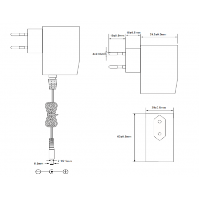 Alimentador Electrónico Universal 19VCC/500mA - ALM424