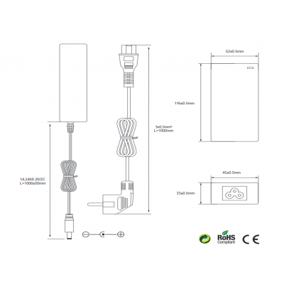 Alimentador Electrónico Universal 24VCC/2.5A - ALM406