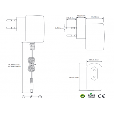 Alimentador Electrónico Universal 26VCC/500mA Especial Aspiradores - ALM402
