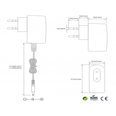 Alimentador Electrónico Universal 28Vcc/500mA Especial Aspiradores - ALM403