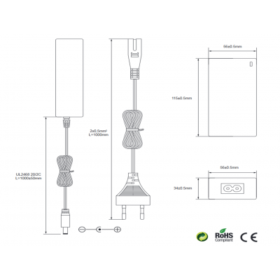 Alimentador Electrónico Universal 36VCC/2.0A - ALM272