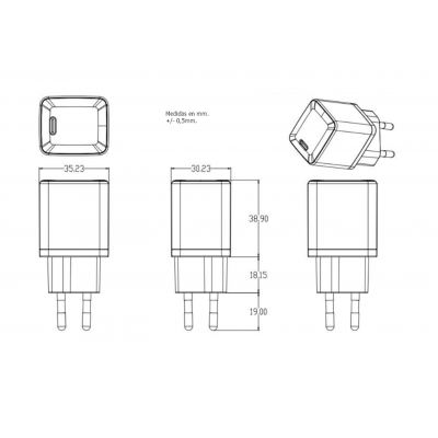 Cargador rápido USB Tipo-C Power Delivery 20W - CAR424
