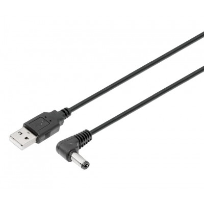 Conexión de USB-A 2.0 a Jack hueco 5.5x2.5mm hembra acodado, 1.5M - WIR1918