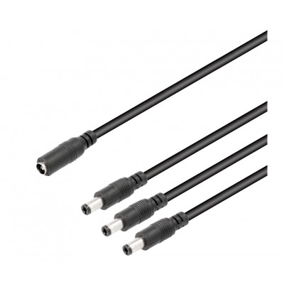Distribuidor jack hueco jack hueco 5.5x2.5mm, 1Macho a 3Hembras, de 0.2m - WIR1911