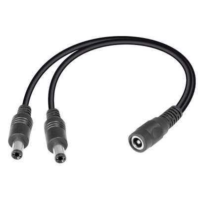 Conexión de alimentación VCC de 1 Jack hueco macho 5,5x2,1mm a 2 hembras - WIR037