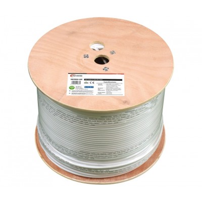 Carrete de cable coaxial RG-6 de antena blanco, 500m - WIR9059-500