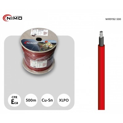 Cable para conexión de Placas Solares Cu-Sn 6.0mm2 Doble capa XLPO Rojo, 500m