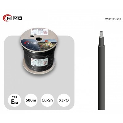 Cable para conexión de Placas Solares Cu-Sn 6.0mm2 Doble capa XLPO Negro, 500m