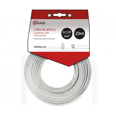 Cable para altavoz 2x1.50mm Blanco Polarizado de 20m - WIR9004-20