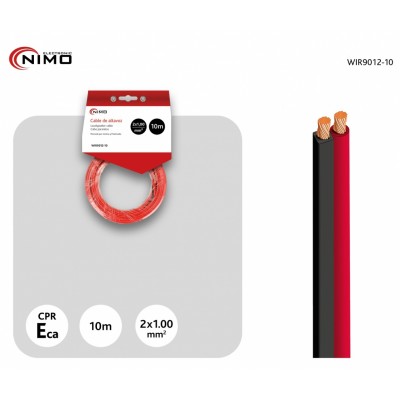 Cable de altavoz 2x1.00mm Rojo/Negro de 10m - WIR9012-10