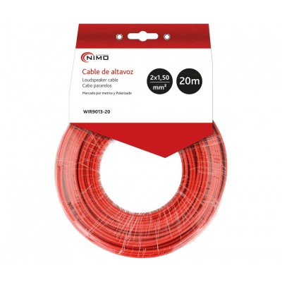 Cable de altavoz 2x1.50mm Rojo/Negro de 20m - WIR9013-20