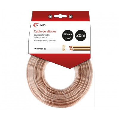 Cable de altavoz 2x0.75mm Transparente polarizado de 20m - WIR9021-20