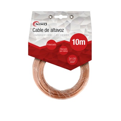 Cable de altavoz 2x1.00mm Transparente polarizado de 10m - WIR9022-10
