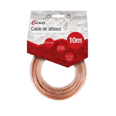 Cable de altavoz 2x1.50mm Transparente polarizado de 10m - WIR9023-10