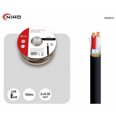 Rollo de cable para micrófono HQ2 apantallado extra flexible - WIR9031