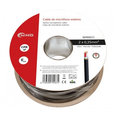 Rollo de cable para micrófono HQ2 apantallado extra flexible - WIR9031