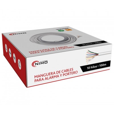 Manguera de 10 cables en CCA para alarma y portero con CPR, 100M - WIR9088