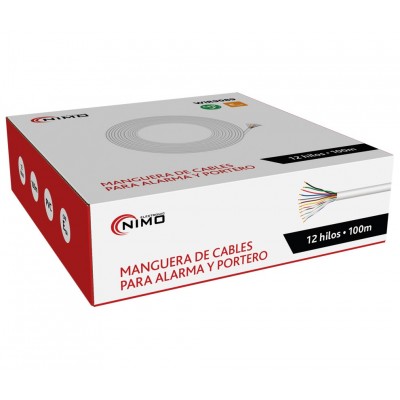 Manguera de 12 cables en CCA para alarma y portero con CPR, 100M - WIR9089