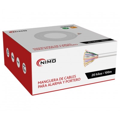 Manguera de 20 cables en CCA para alarma y portero con CPR, 100M - WIR9090