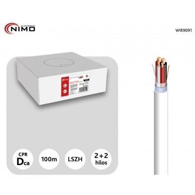 Rollo de Cable para alarma y portero libre de Halógenos LSZH y CPR 100M - WIR9091