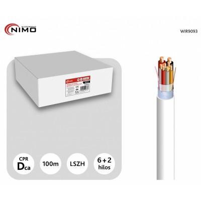 Rollo de Cable para alarma y portero libre de Halógenos LSZH y CPR, 100M - WIR9093