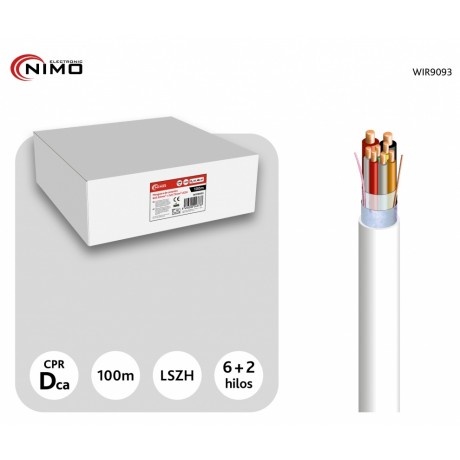 Rollo de Cable para alarma y portero libre de Halógenos LSZH y CPR, 100M - WIR9093