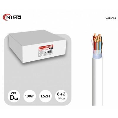 Rollo de Cable para alarma y portero libre de Halógenos LSZH y CPR, 100M - WIR9094