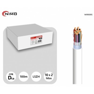 Rollo de Cable para alarma y portero libre de Halógenos LSZH y CPR, 100M- WIR9095